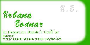 urbana bodnar business card